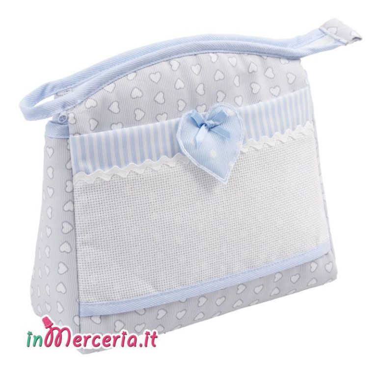Busta portaoggetti con cuore celeste