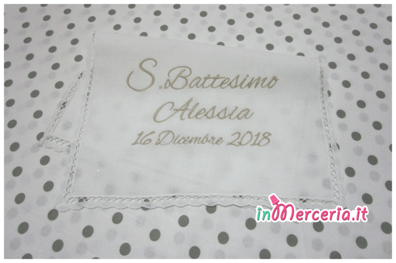 Asciugamano battesimo in lino per Alessia