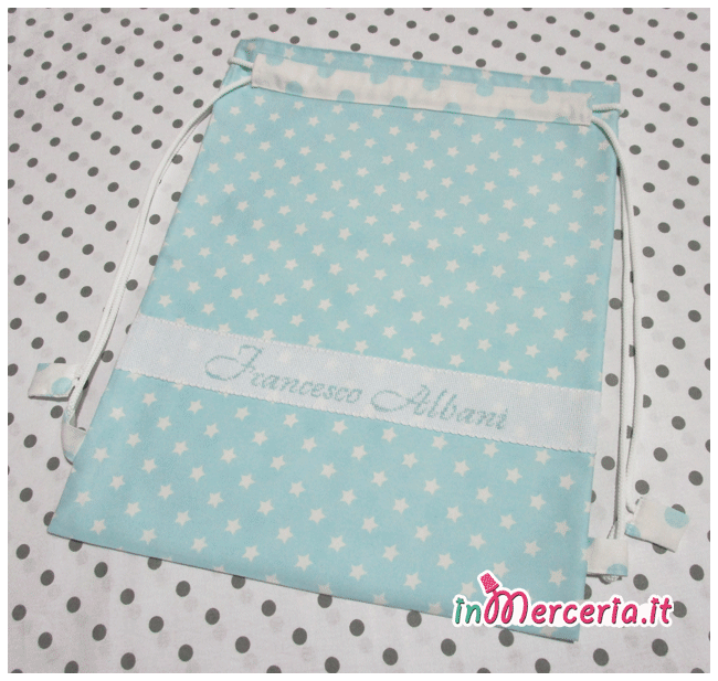 Sacco nascita e asilo celeste con stelle per Francesco