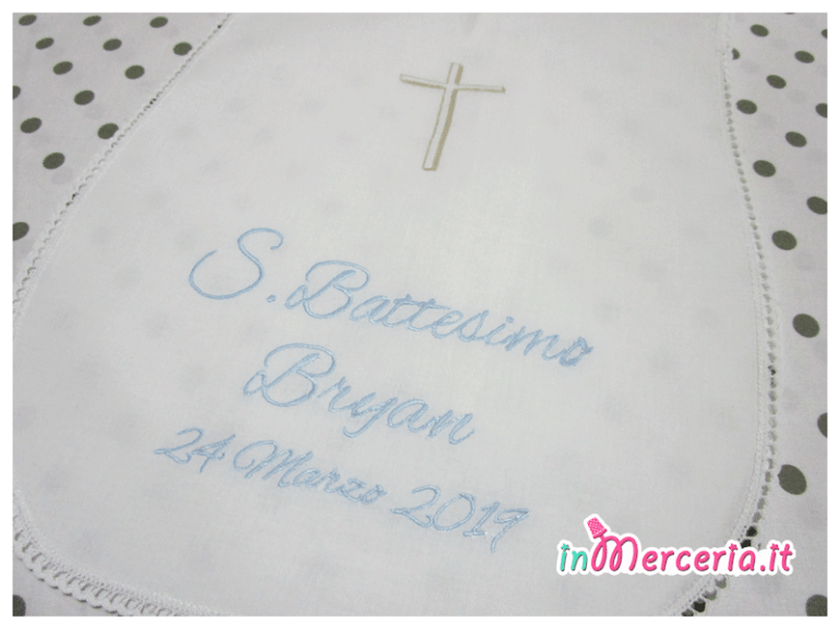 Camicina battesimo in cotone con croce per Bryan