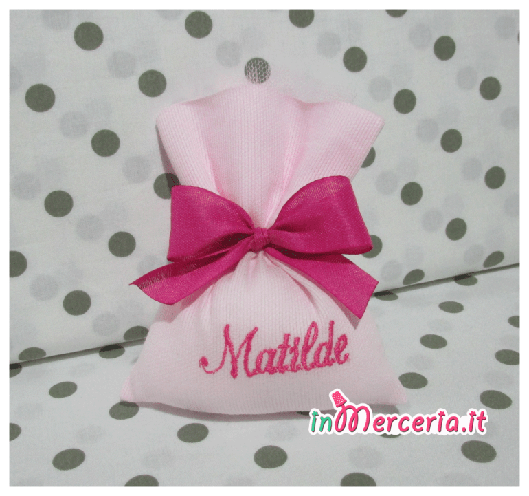 Sacchetti bomboniera portaconfetti con iniziale e nome Matilde