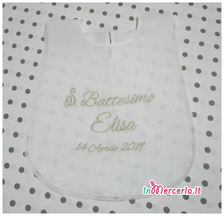 Camicina e asciugamano in lino per il Battesimo di Elisa