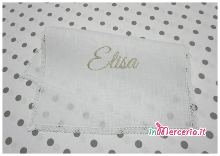 Camicina e asciugamano in lino per il Battesimo di Elisa