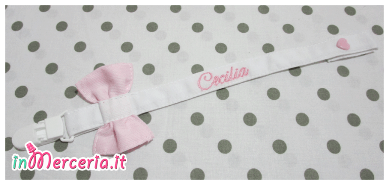 Clip e catenella porta ciuccio per Cecilia