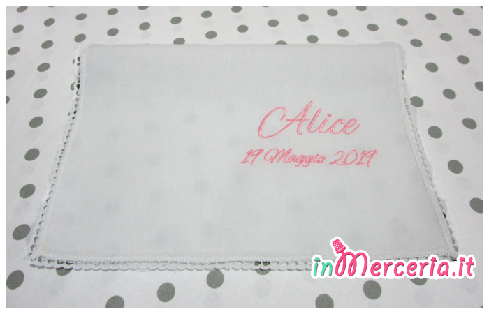 Asciugamano battesimo in cotone per Alice