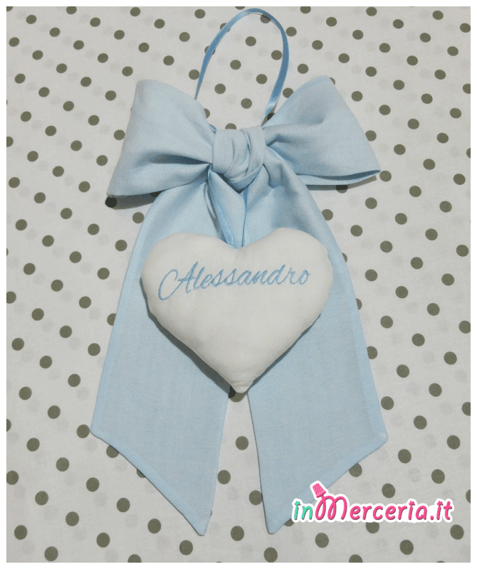 Fiocco nascita con cuore per Alessandro