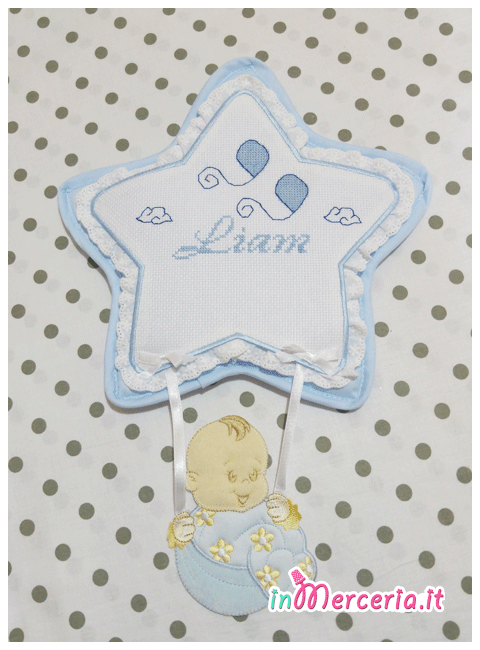 Fiocco nascita stella celeste per Liam