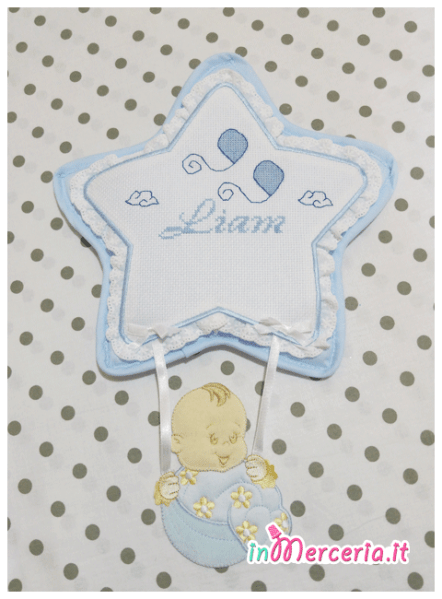 Fiocco nascita stella celeste per Liam