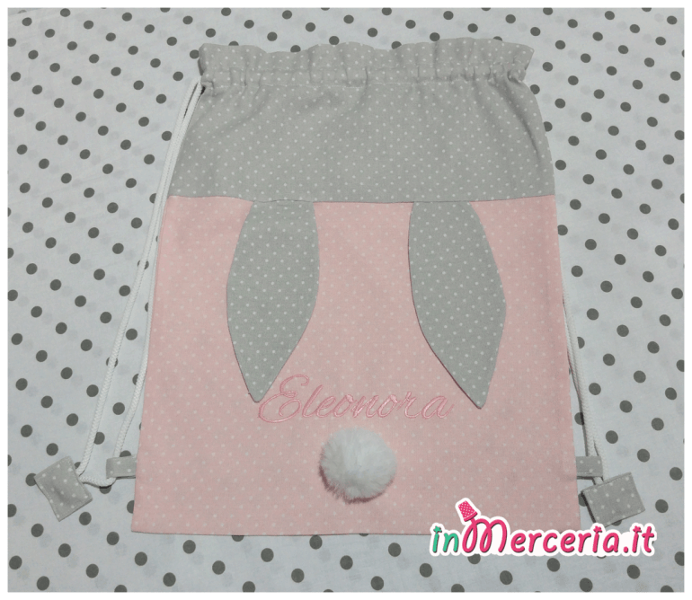 Sacco zaino con orecchie di coniglio per Eleonora