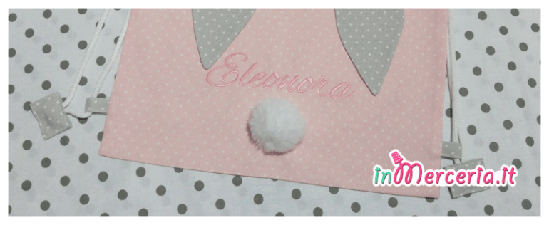 Sacco zaino con orecchie di coniglio per Eleonora