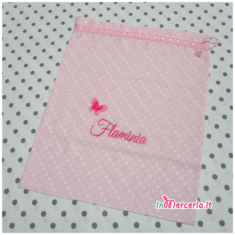 Set nascita e asilo - Sacchetti bustina a e bavetta per Flaminia