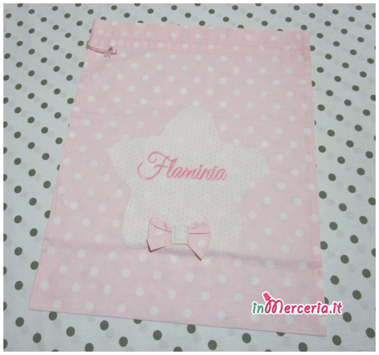 Set nascita e asilo - Sacchetti bustina a e bavetta per Flaminia