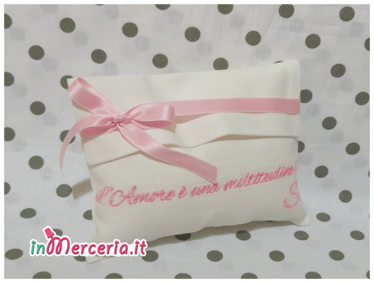 Busta personalizzata in lino con ricamo