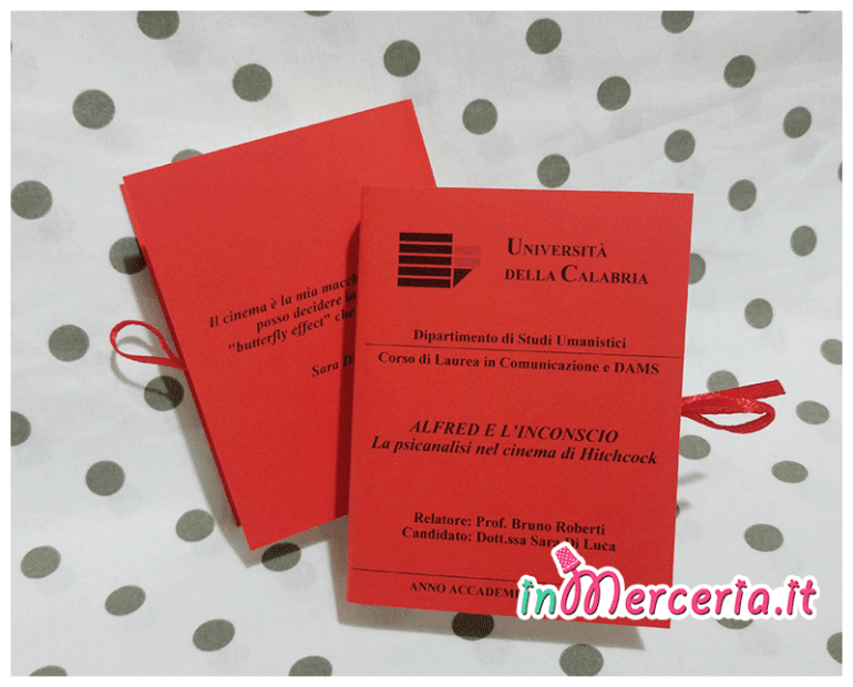 Bomboniere portaconfetti libro per Laurea in Comunicazione e DAMS della “Dott.ssa Di Luca”