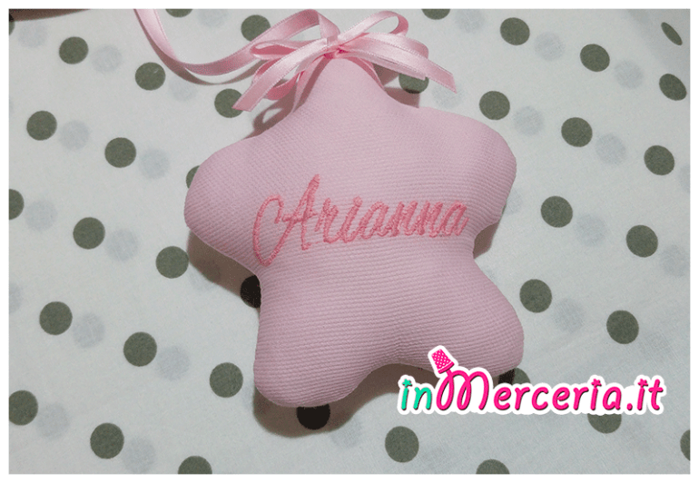 Fiocco nascita con elefantino e stellina per Arianna