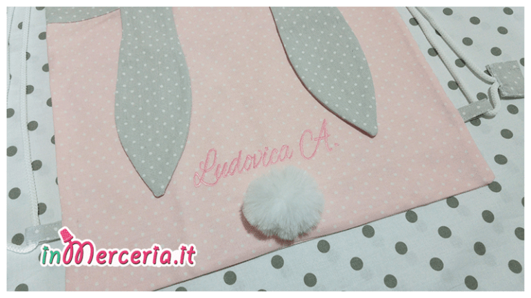 Sacco zaino con orecchie di coniglio per Ludovica