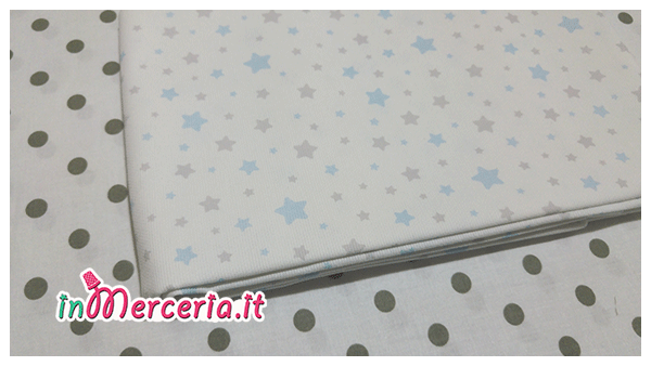 Set lenzuolino neonato con stelle e pois