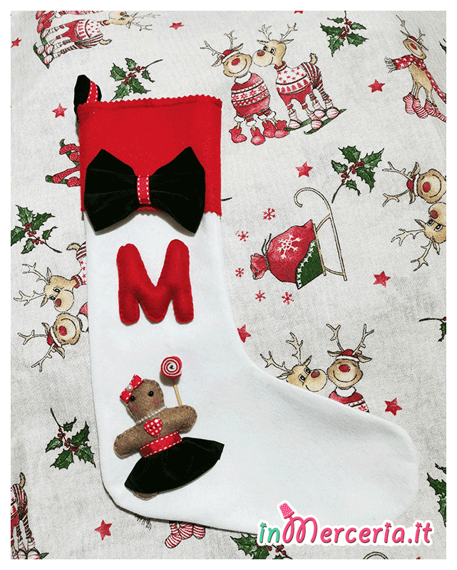 Calze della befana con ginger e iniziali del nome Katia e Michelle