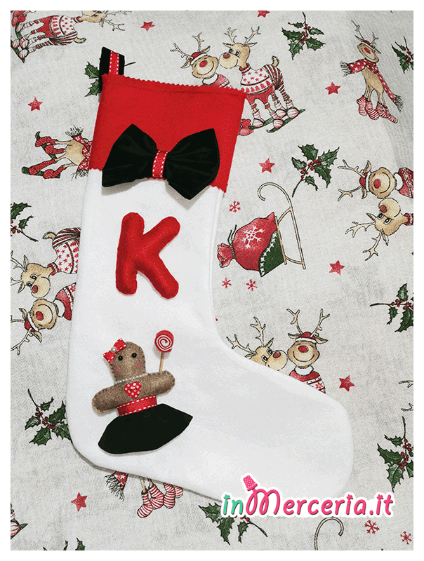 Calze della befana con ginger e iniziali del nome Katia e Michelle