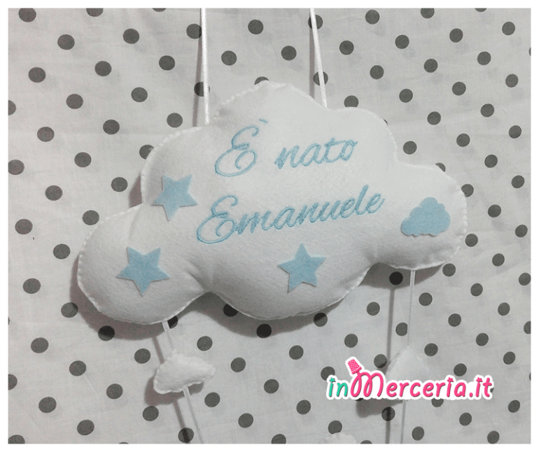 Fiocco nascita elicottero con nuvola È nato Emanuele