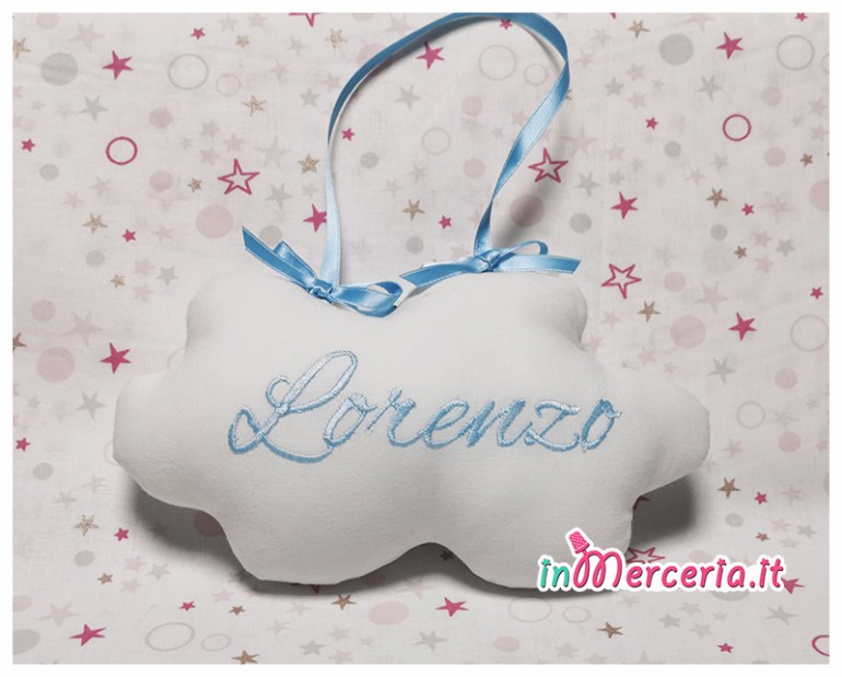 Fiocco nascita nuvoletta per Lorenzo