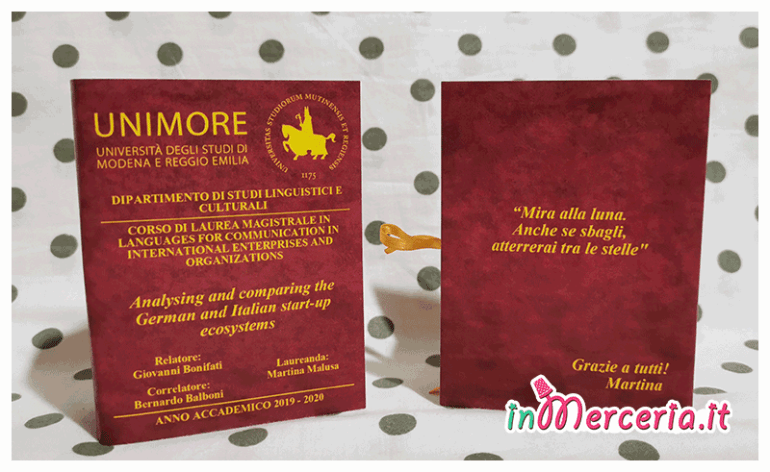 Bomboniere portaconfetti libro per Laurea Magistrale in languages for communication in international enterprises and organizations “Dott.ssa Malusa"