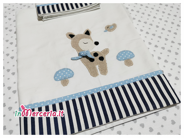 Set lenzuolino culla con cerbiatto