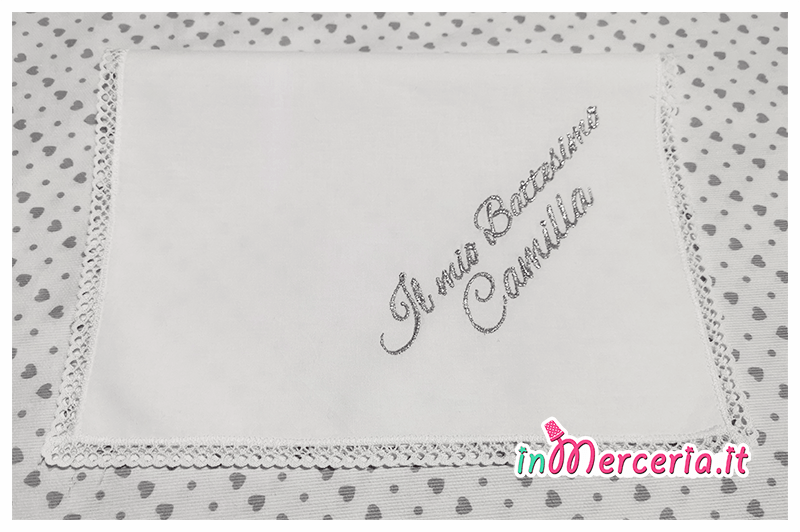 Asciugamano in cotone Il mio battesimo Camilla e Carlotta