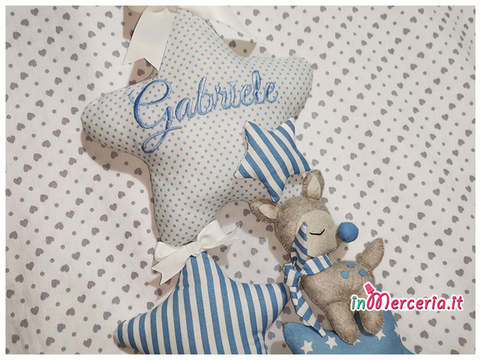 Fiocco nascita stelle con cerbiatto per Gabriele