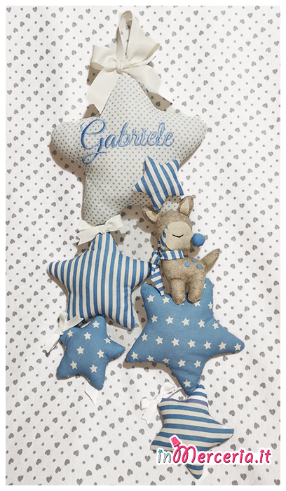 Fiocco nascita stelle con cerbiatto per Gabriele