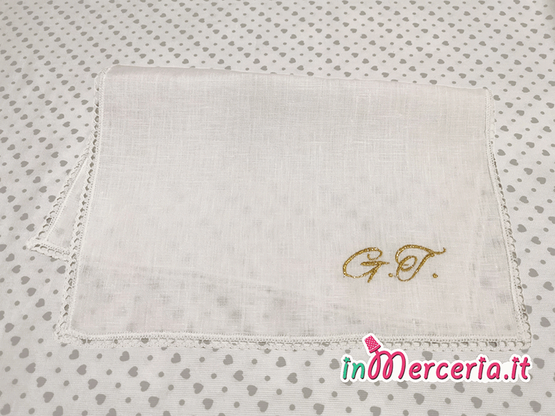 Asciugamano Battesimo con iniziali "G.T."