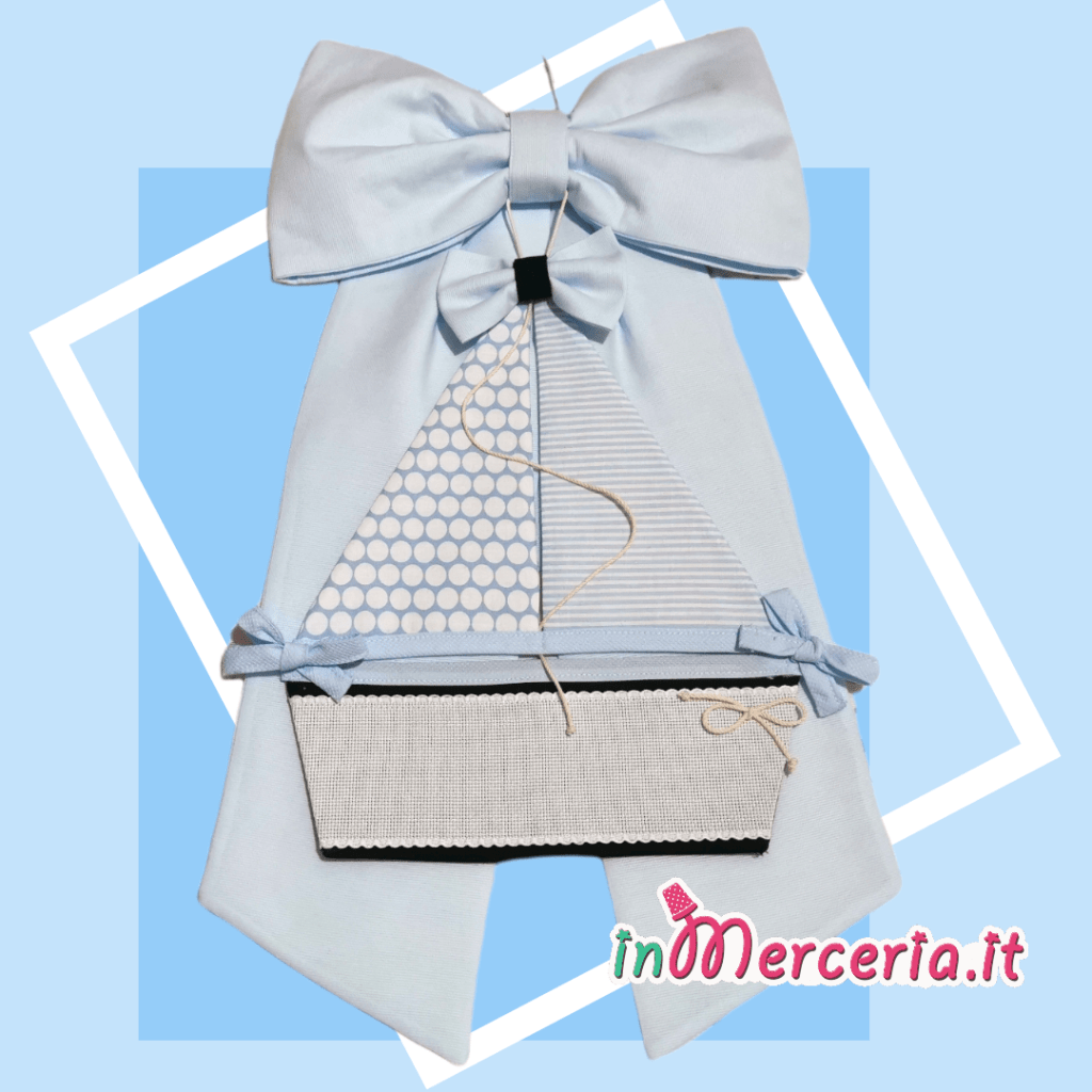 Fiocco nascita celeste con #barchetta