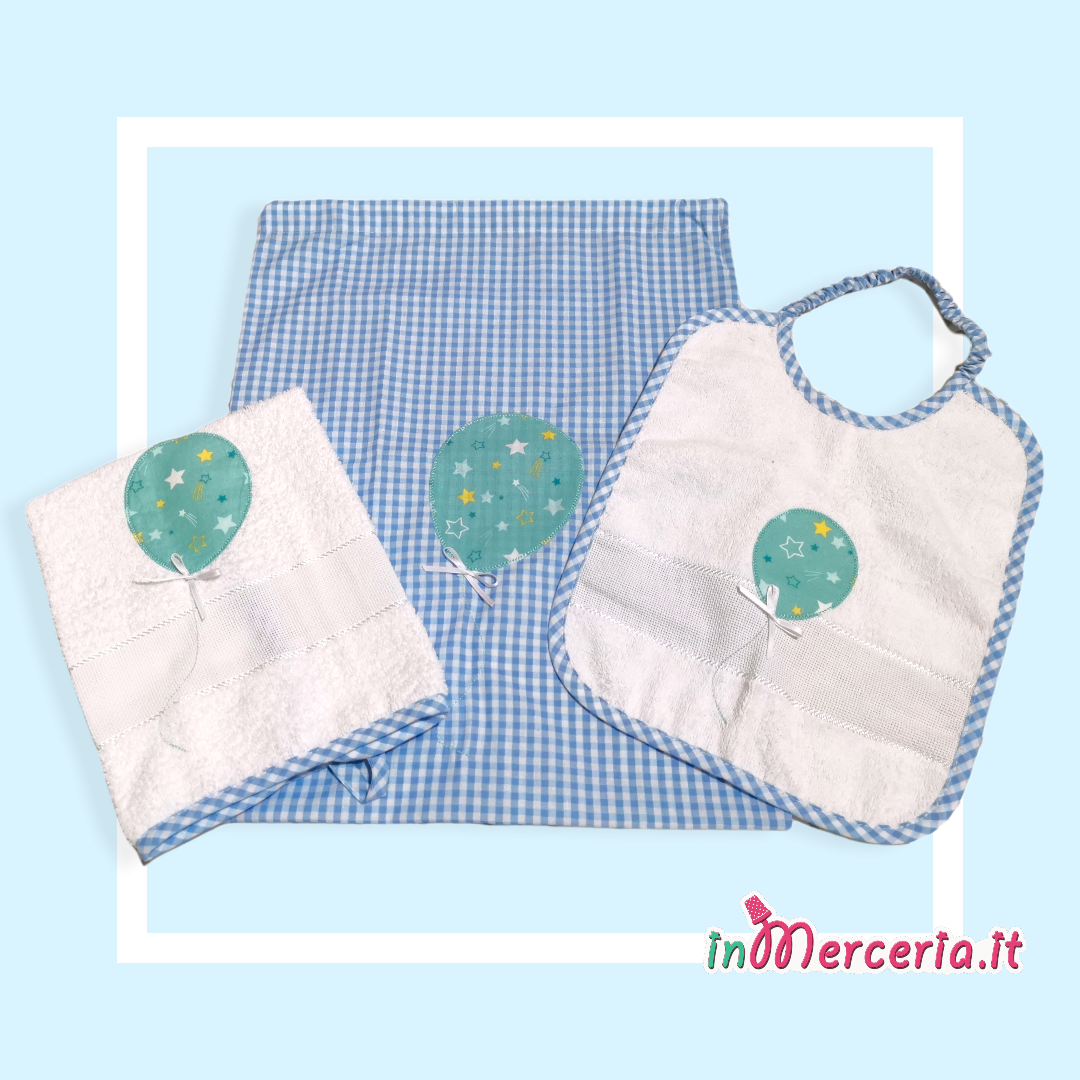 Set asilo quadretto con palloncino