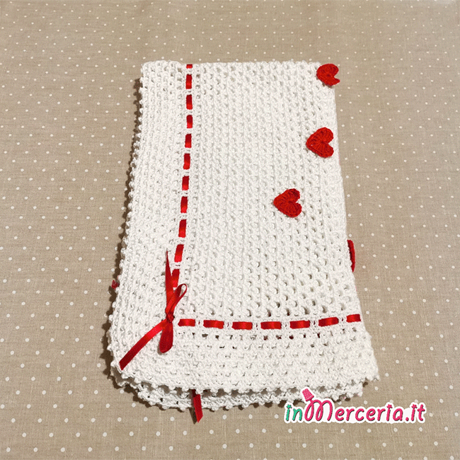 Copertina in cotone con cuori