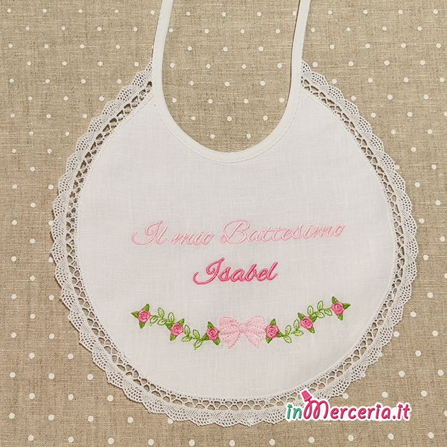 Set Battesimo - Asciugamano e bavetta per Isabel