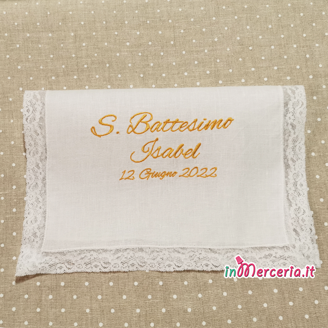 Set Battesimo - Asciugamano e bavetta per Isabel