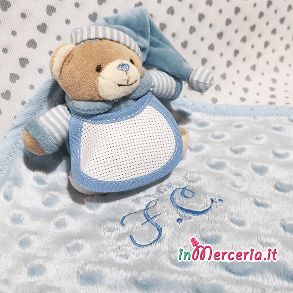 Orsetto dou dou con orsetto con iniziali del nome e cognome F. C.