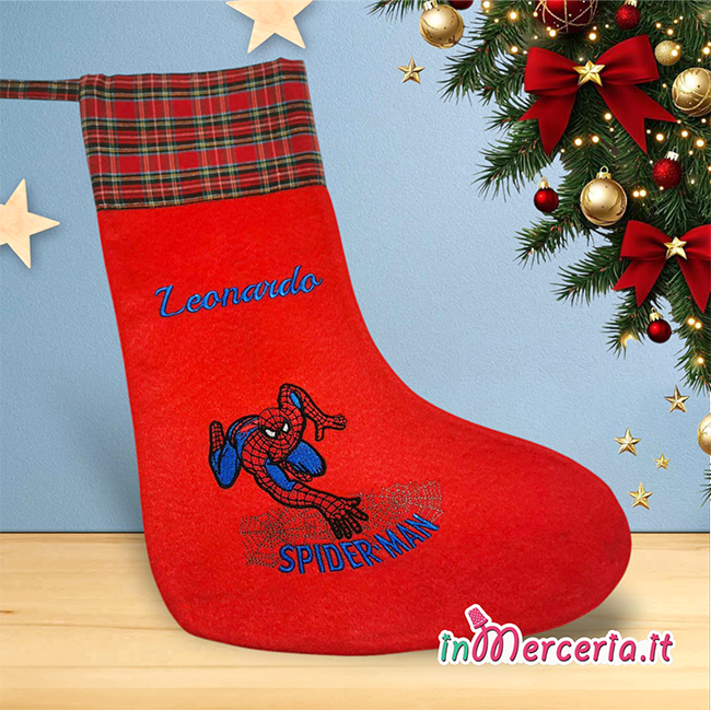 Calza della befana con Spiderman Leonardo