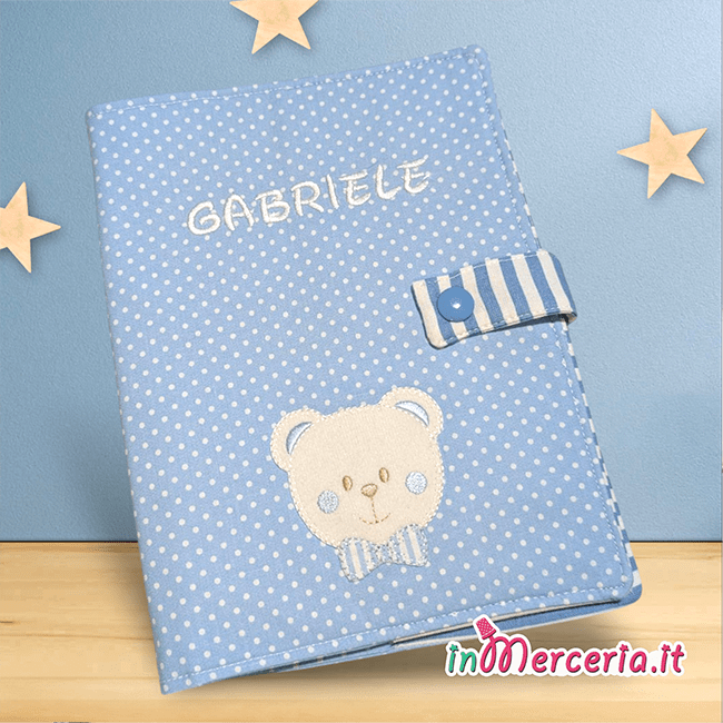 Porta documenti libretto sanitario con orsetto per Gabriele
